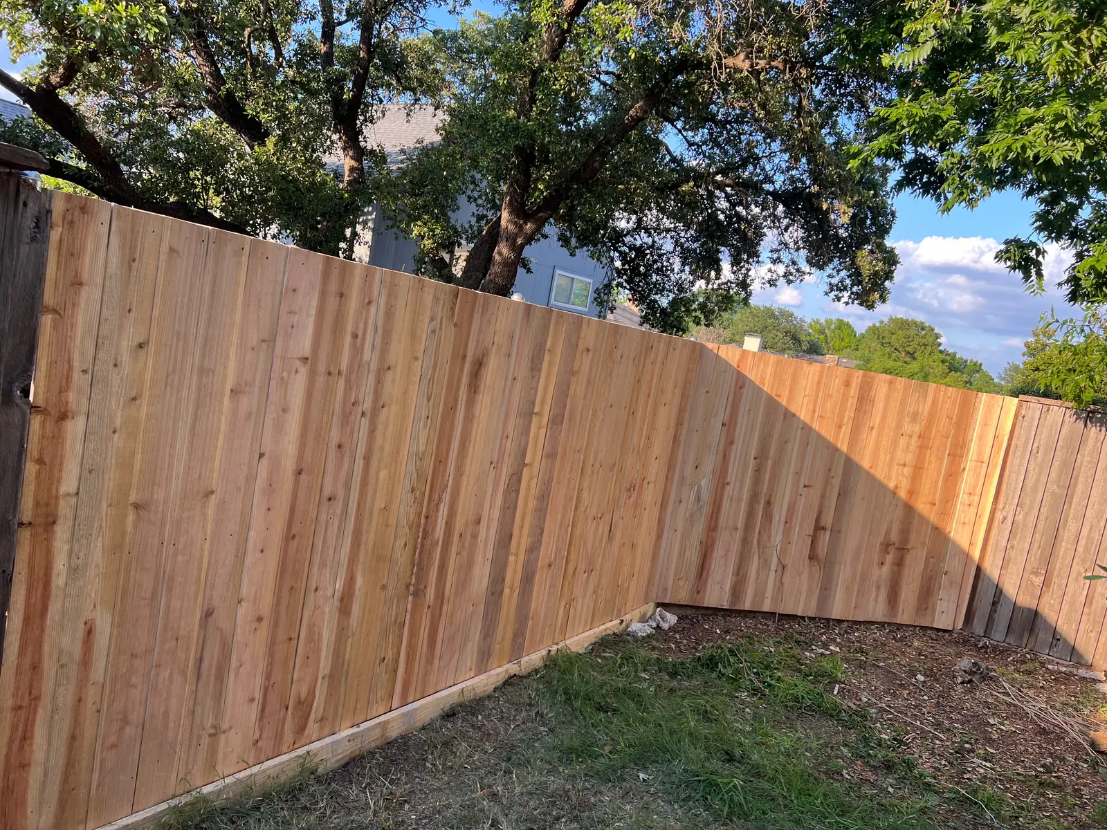 Cedar stockade fence