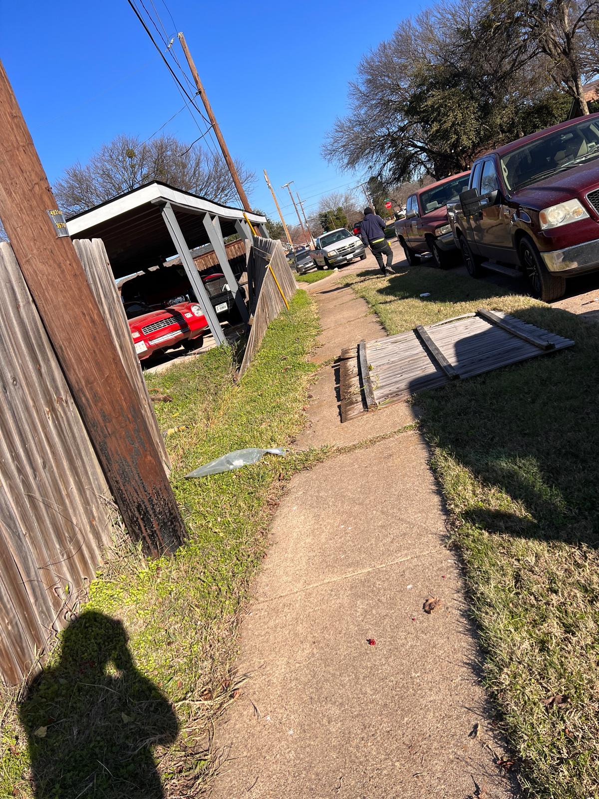 Old broken fence before removal